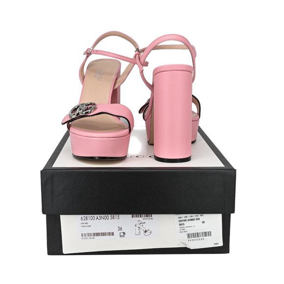 Gucci Women's 628100 GG Marmont Leather Platform Sandals - Picture 5 of 12